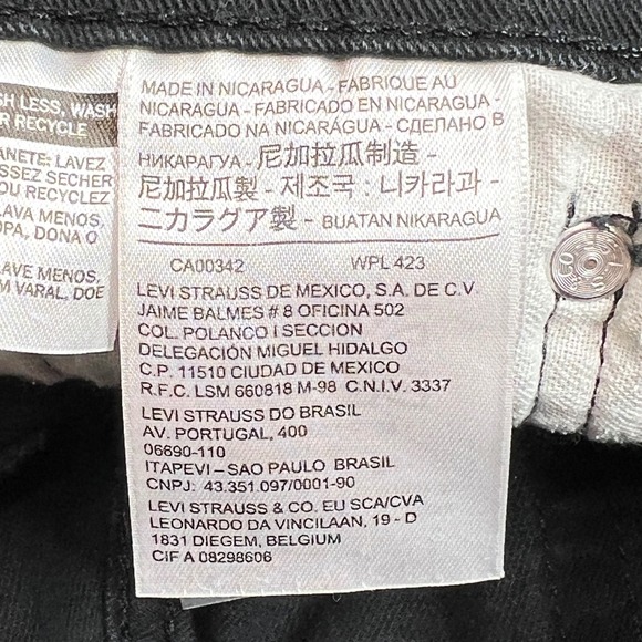 Levi's 541 Athletic Fit Black Straight Leg Jeans Mens 30x32 Stretch Black Label - Picture 7 of 10